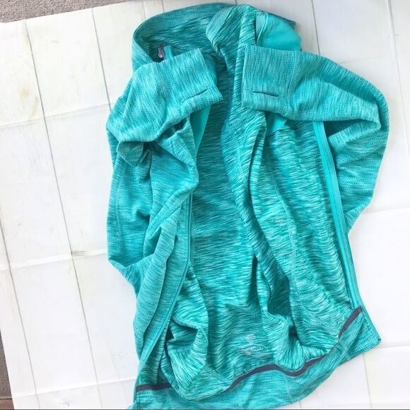 Tangerine Green Space Dye Zip Activewear Jacket L - Picture 8 of 8